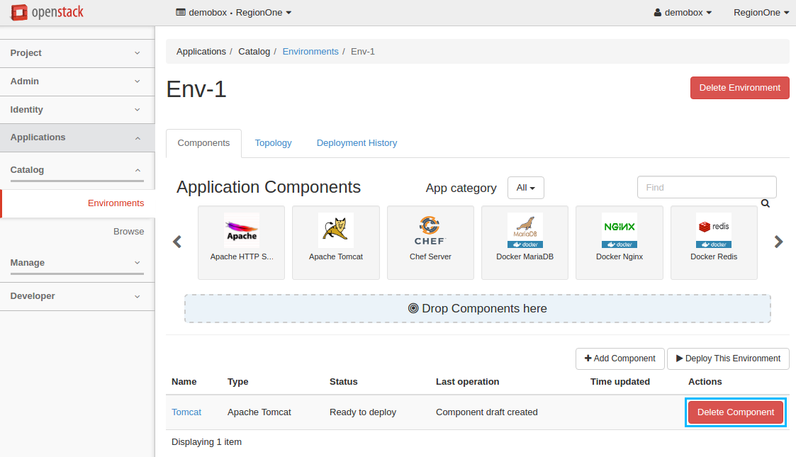 Environment Components page